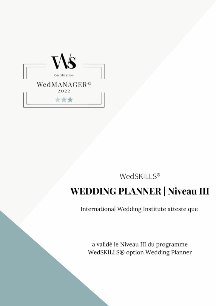 certificat formation wedding manager