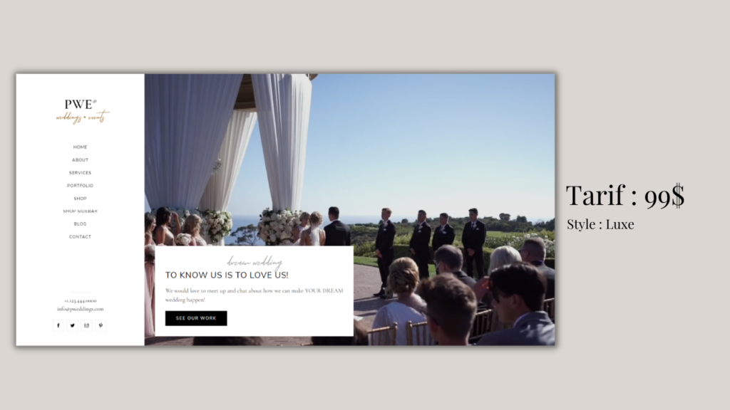 créer un site internet wedding planner